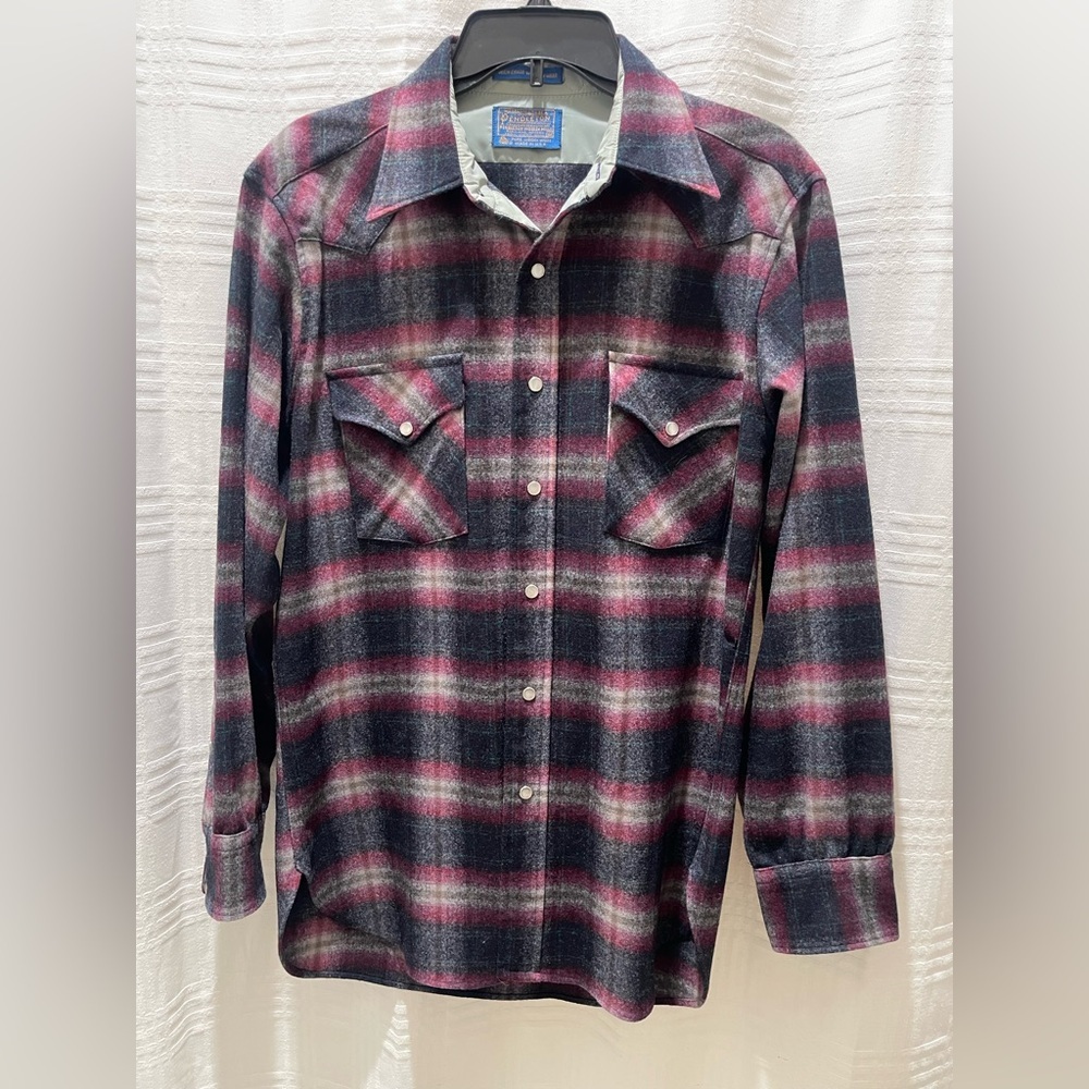 Pendleton Plaid wool western wear button up shirt